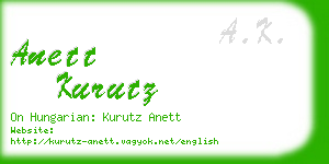 anett kurutz business card